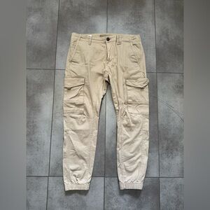 Men's Jack & Jones Cargo Jogger Pants in Beige